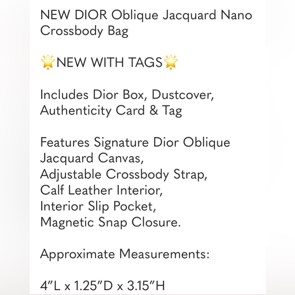 Dior Navy Oblique Nano bag NWT full set - Picture 7 of 8